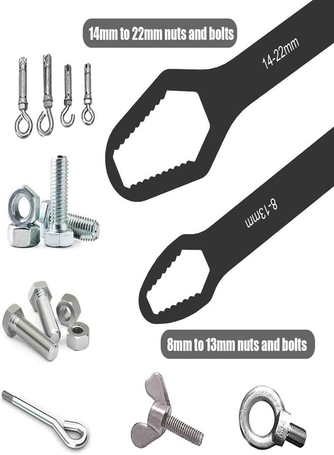 MEZON Double Sided Universal Wrench Self Tightening Universal Key Repair Tool Multifunctional Spanner Repairing Tool Torx Wrench for Home Car Bicycle Motobike (8-13mm/14-22mm) - Image 5